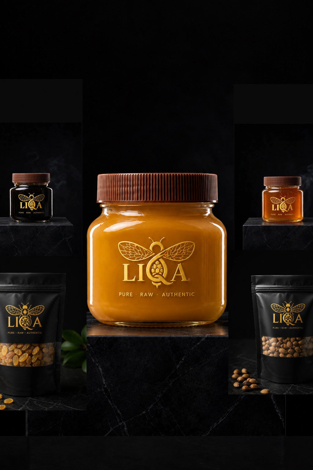 Package of Three Half Pounds of Honey Plus Nuts